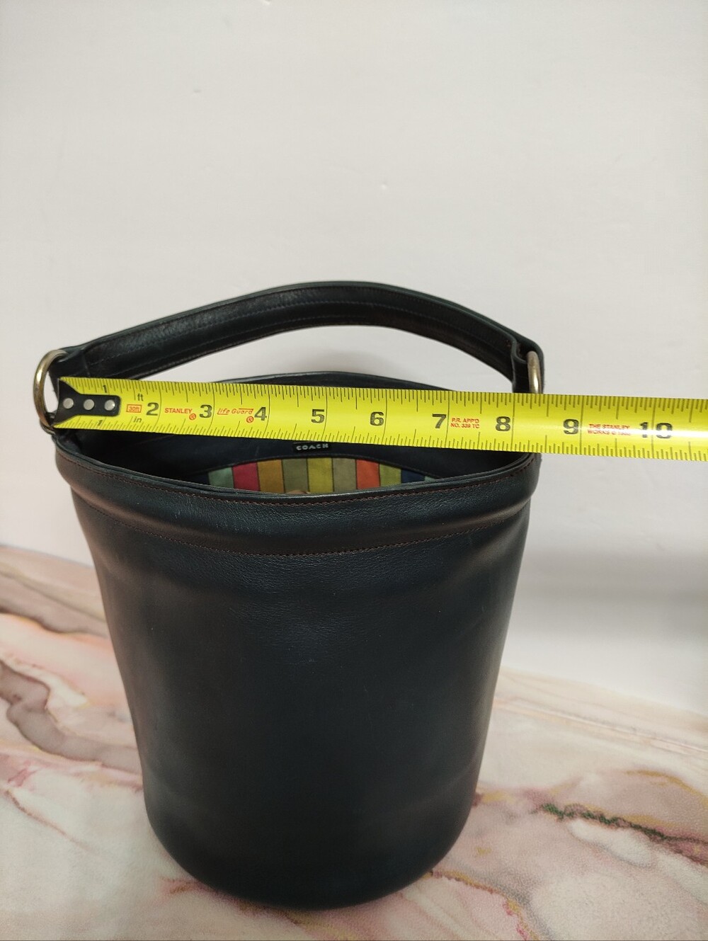 Vintage Coach Bonnie Cashin Large Bucket Bag Navy - Picture 12 of 15